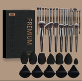 37 Pcs Makeup Tool Set with a Box, including 25 Makeup Brushes and 12 Sponges Accessories, Perfect for Valentine's Day, Mother's Day Gift, Portable for Travel, Travel-Friendly Set, Basic Makeup Brushes